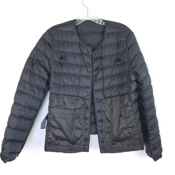 Uniqlo Black Quilted Down Puffer Snap Front Sz M - Picture 13 of 16